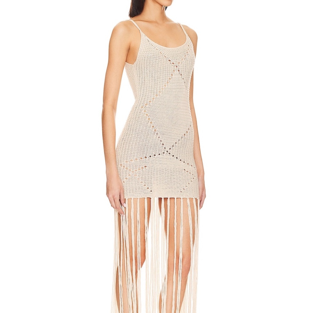 Cream Crochet Fringe Dress